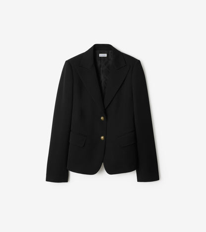 Grain de Poudre Wool Tailored Jacket in Black