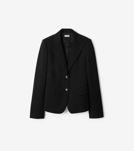 Grain de Poudre Wool Tailored Jacket in Black