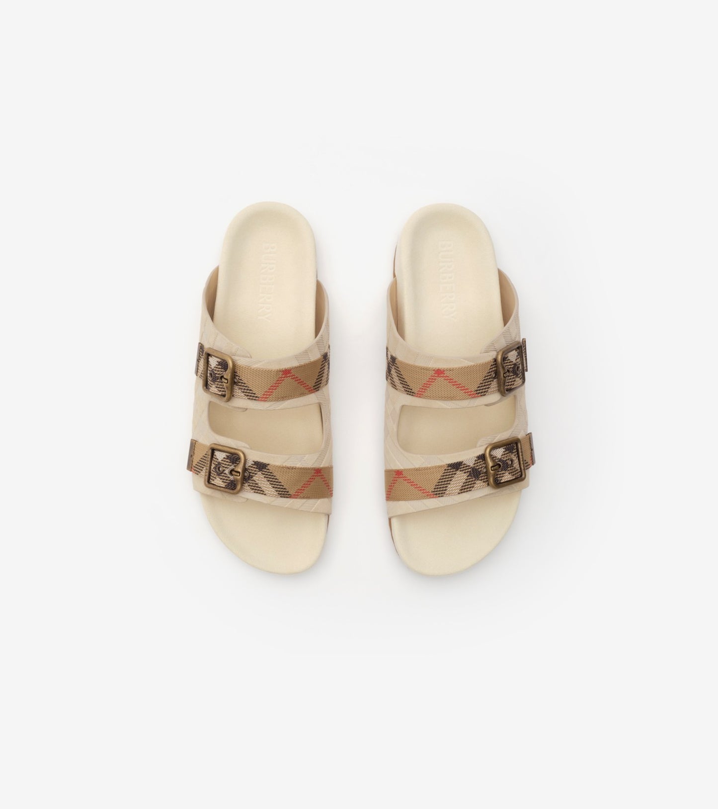 Check Suede Urchin Sandals in Bake beige