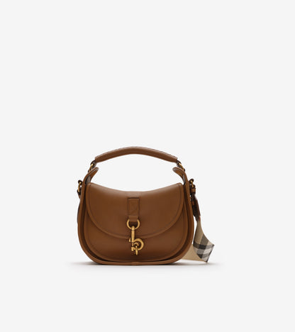 Small B Clip Messenger Bag in Mushroom beige