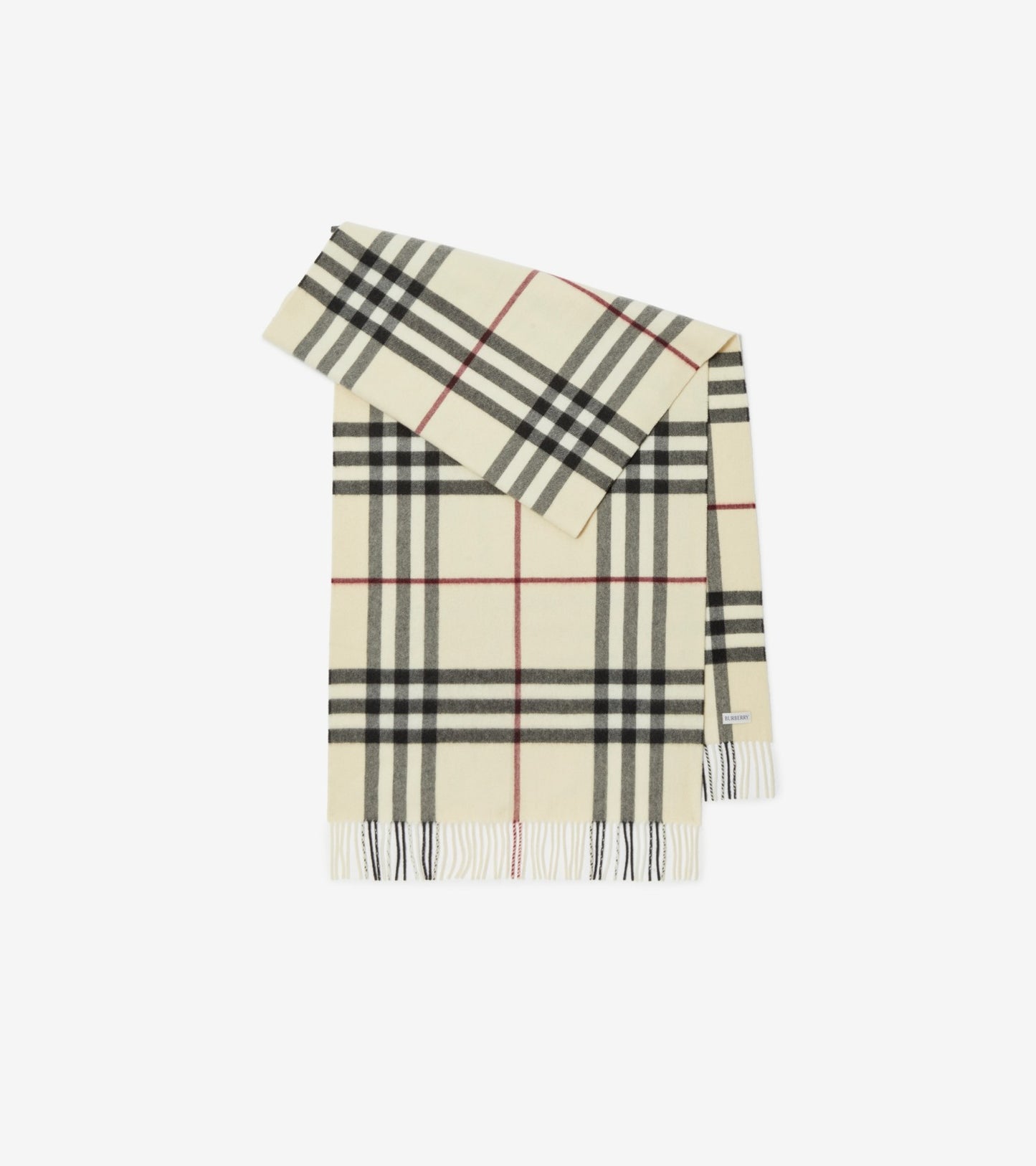 Wide Check Cashmere Scarf in Treacle brown