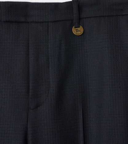 Check Wool Tailored Trousers in Tarmac grey/dark pewter grey