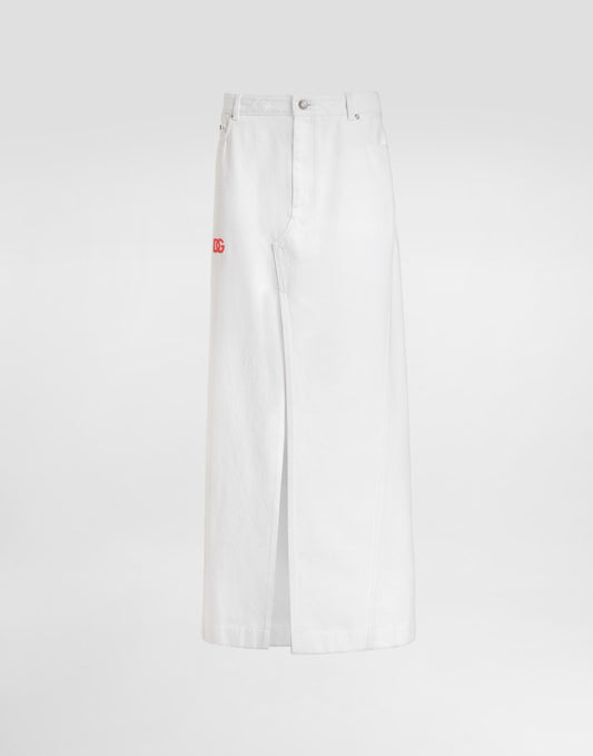 Long denim skirt