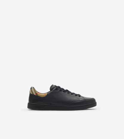 Leather Set Sneakers in White/sand beige