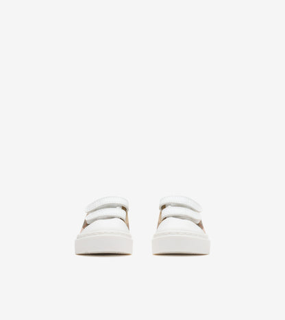 Check Cotton Sneakers in Sand beige - Children