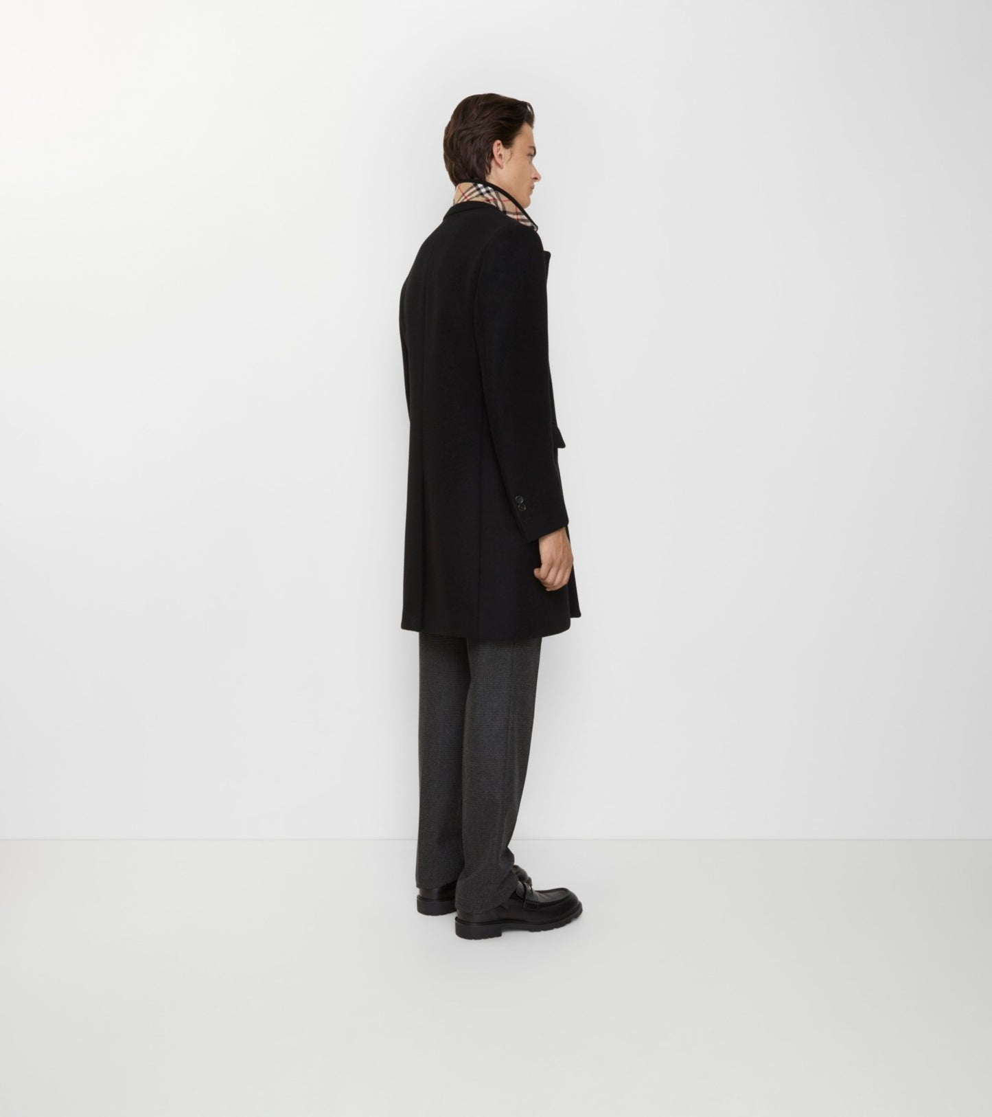 Wool Tailored Coat in Black