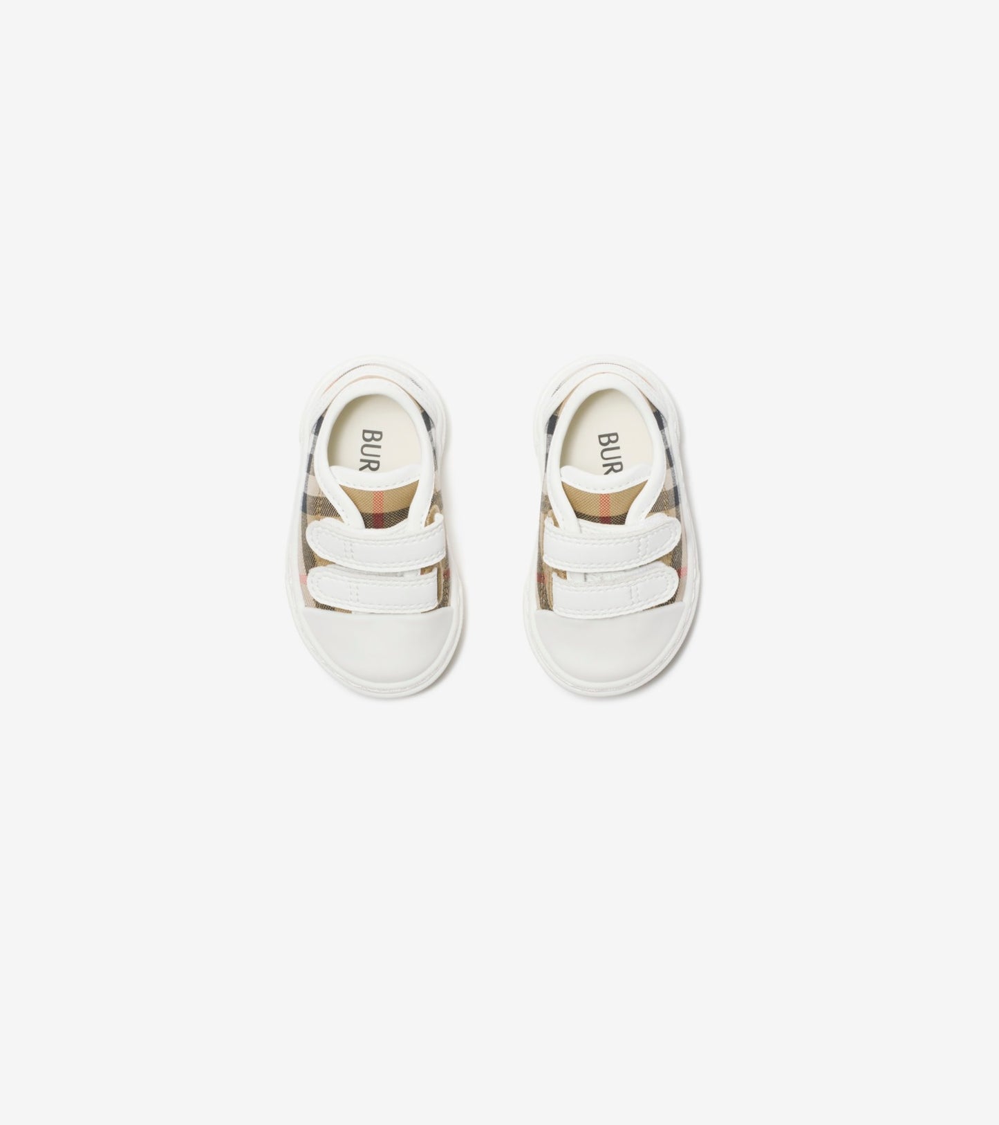 Check Cotton Sneakers in Sand beige - Children