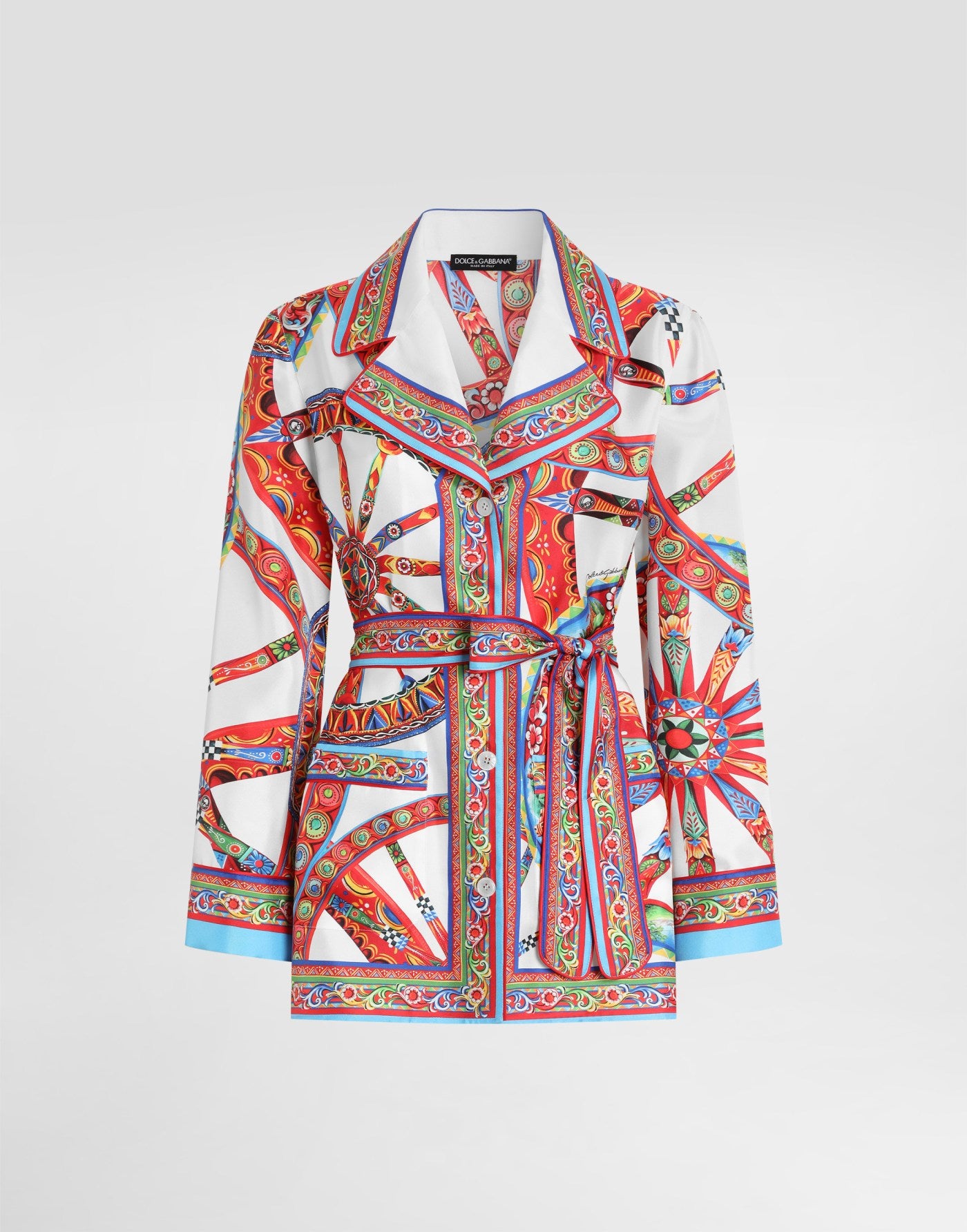 Carretto-print silk twill vanity shirt