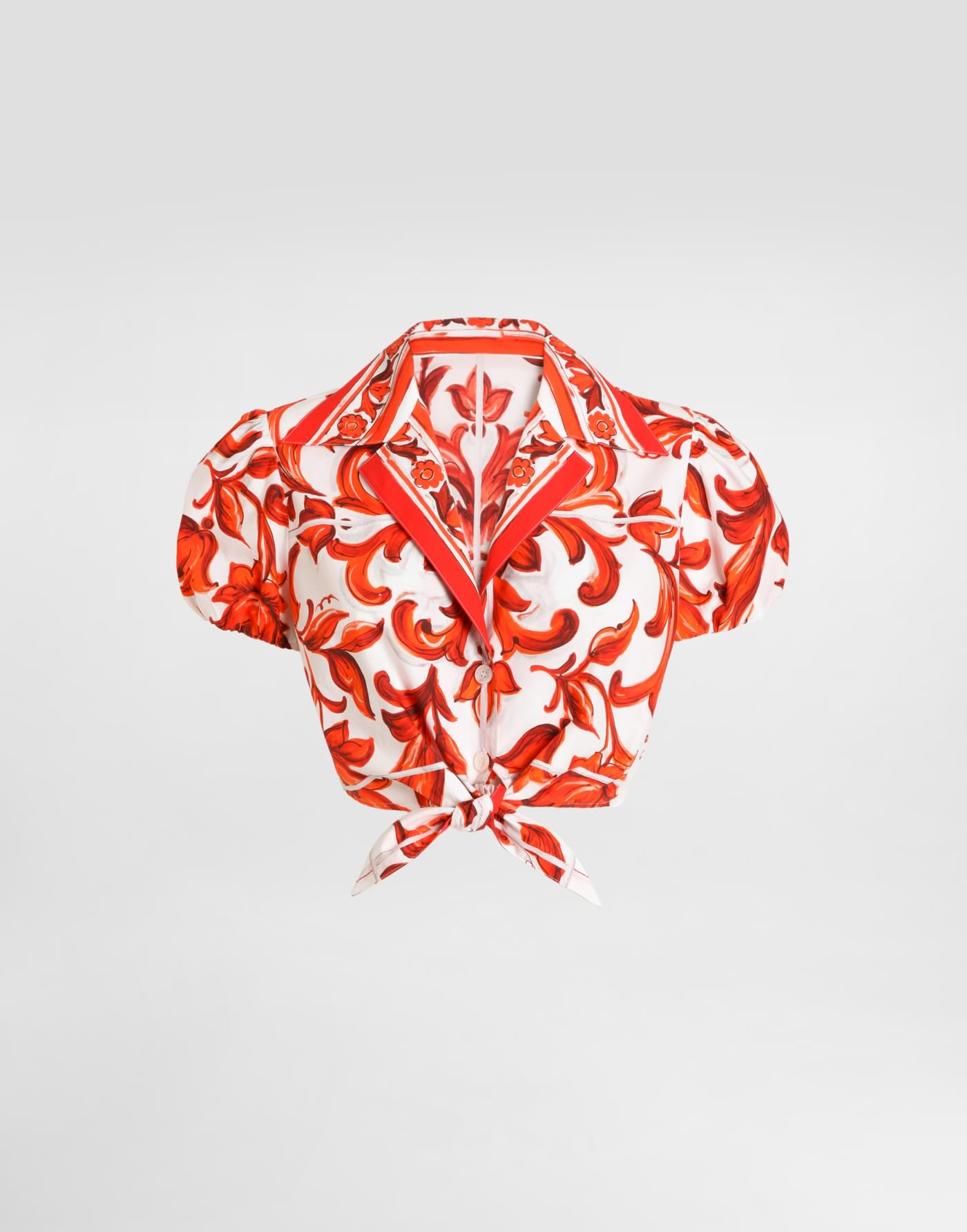 Majolica-print poplin shirt