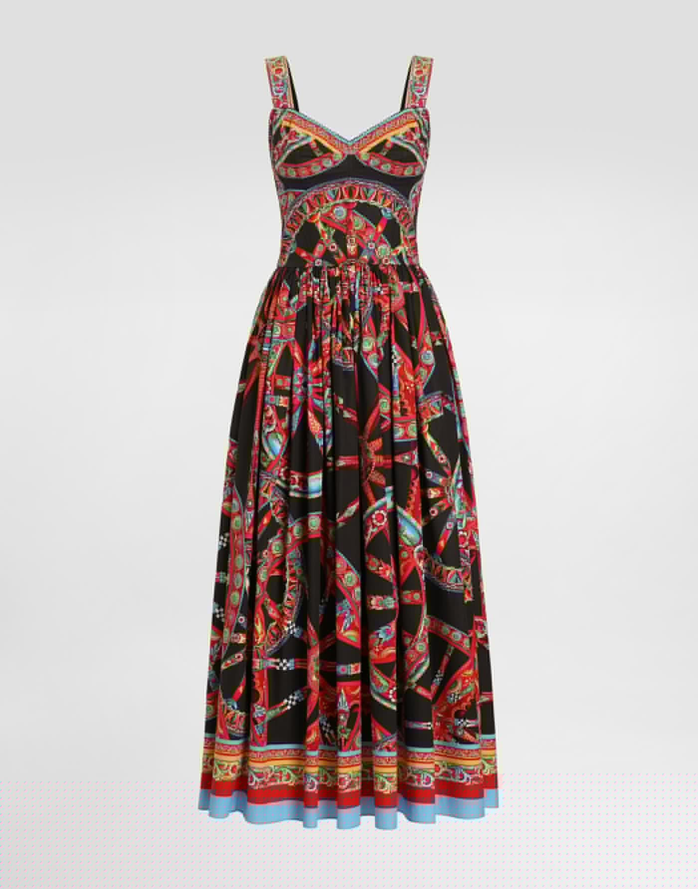 Carretto-print poplin dress