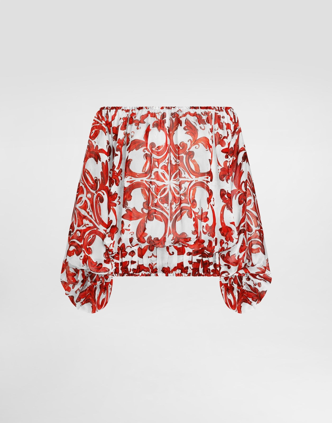 Majolica-print poplin top
