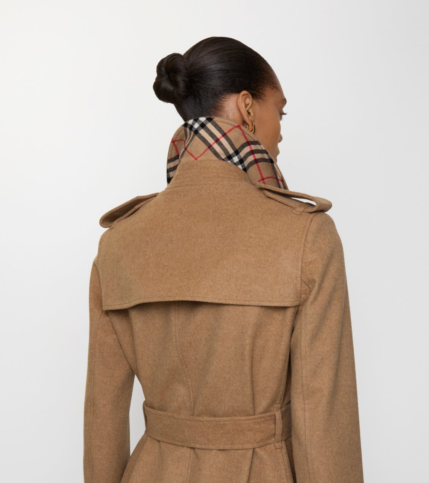 Long Cashmere Kensington Trench Coat in Camel beige