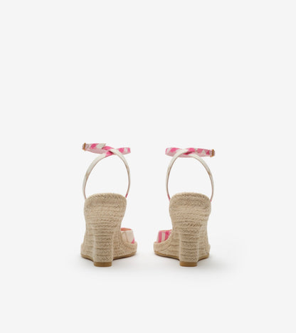 Check Mews Espadrille Pumps in Aubergine purple