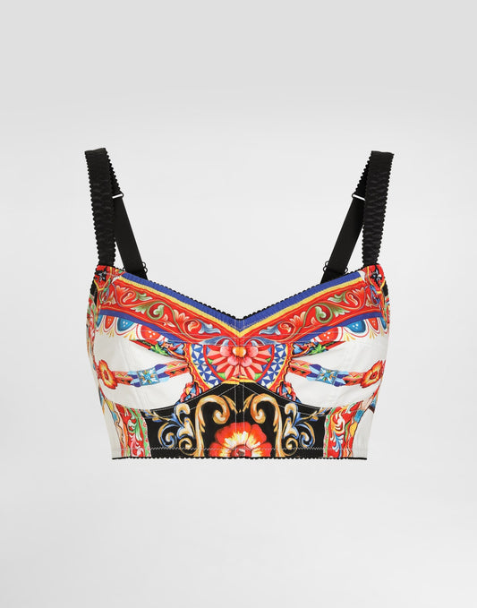 Carretto-print poplin top
