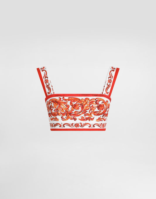 Top in majolica-print mat