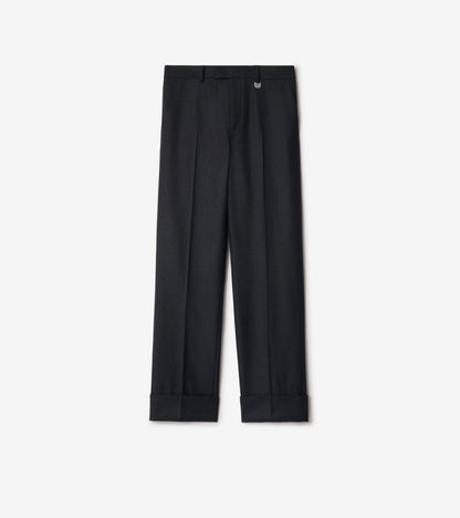 Check Wool Tailored Trousers in Tarmac grey/dark pewter grey