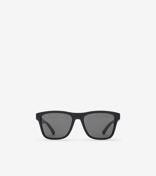 Textured Check Square Sunglasses in Black
