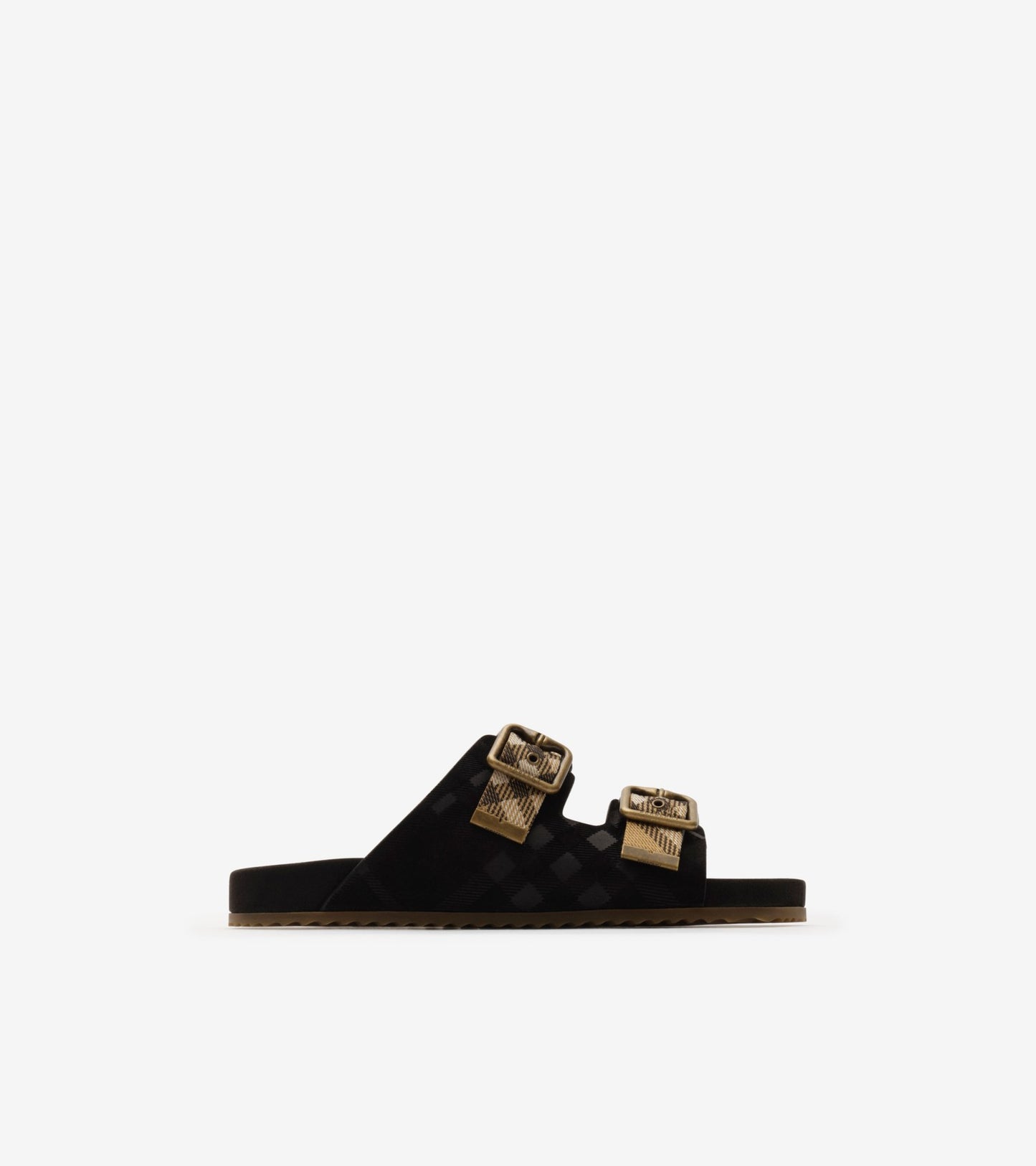 Check Suede Urchin Sandals in Bake beige