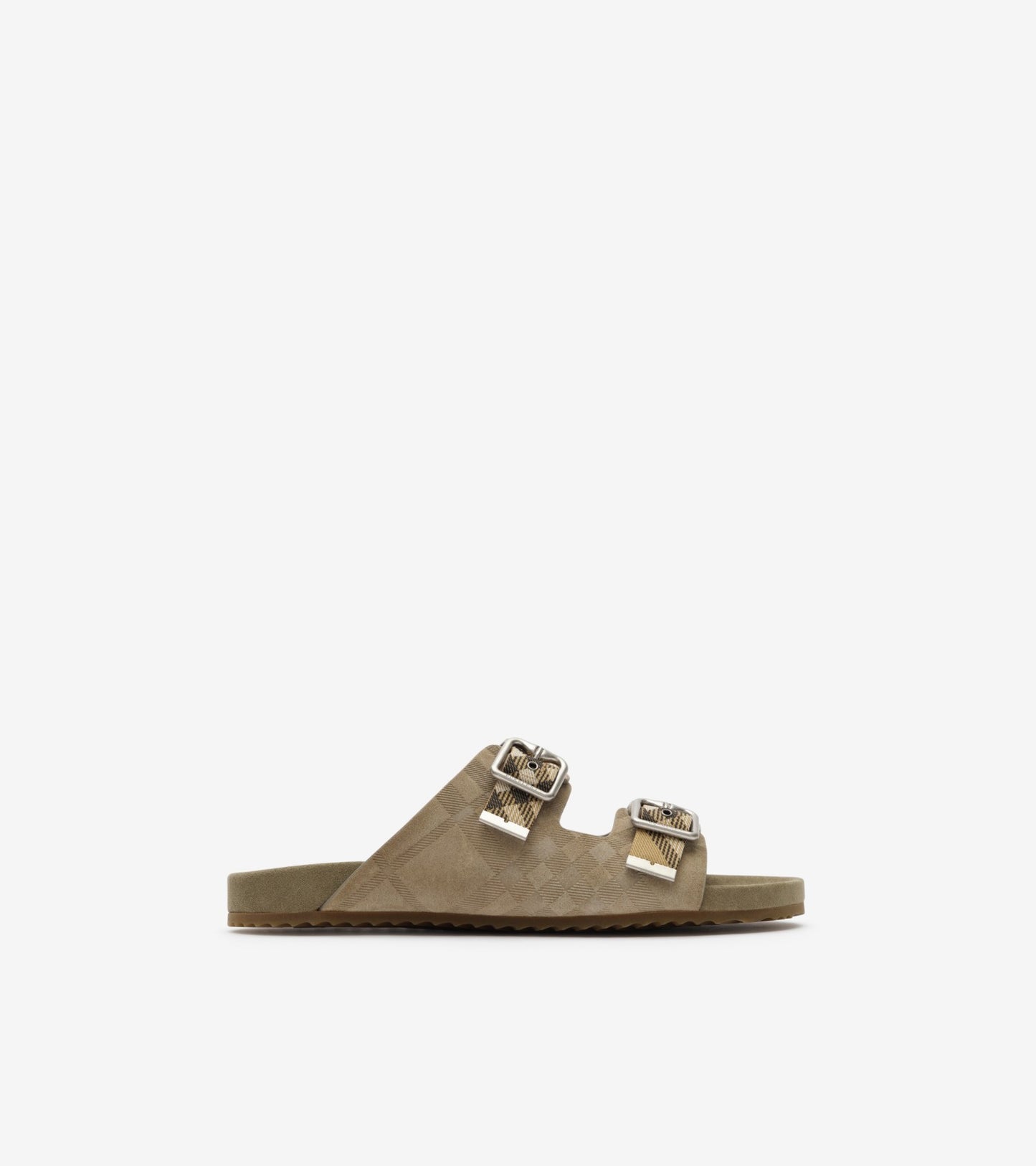 Check Suede Urchin Sandals in Bake beige