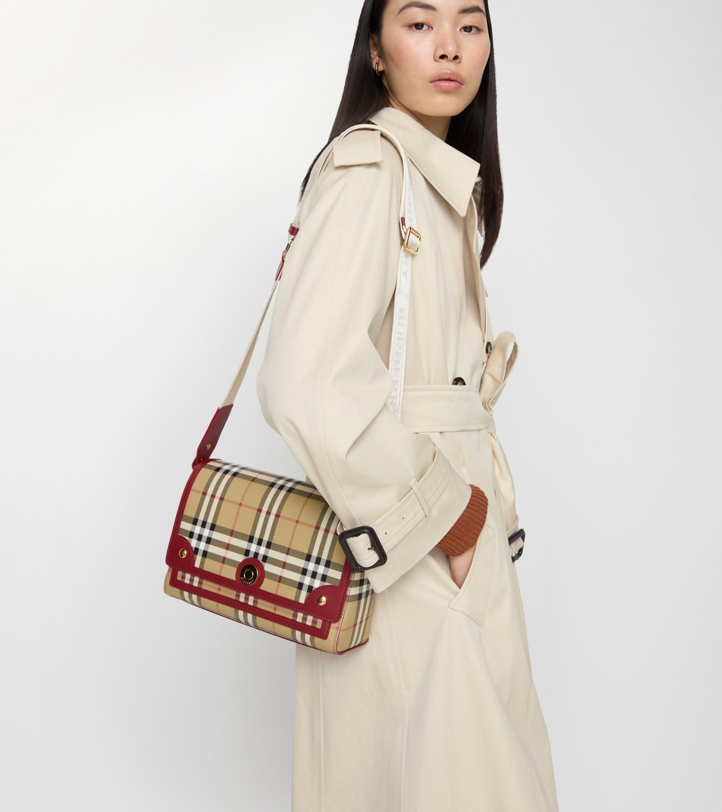 Note Bag in Archive beige/ruby red