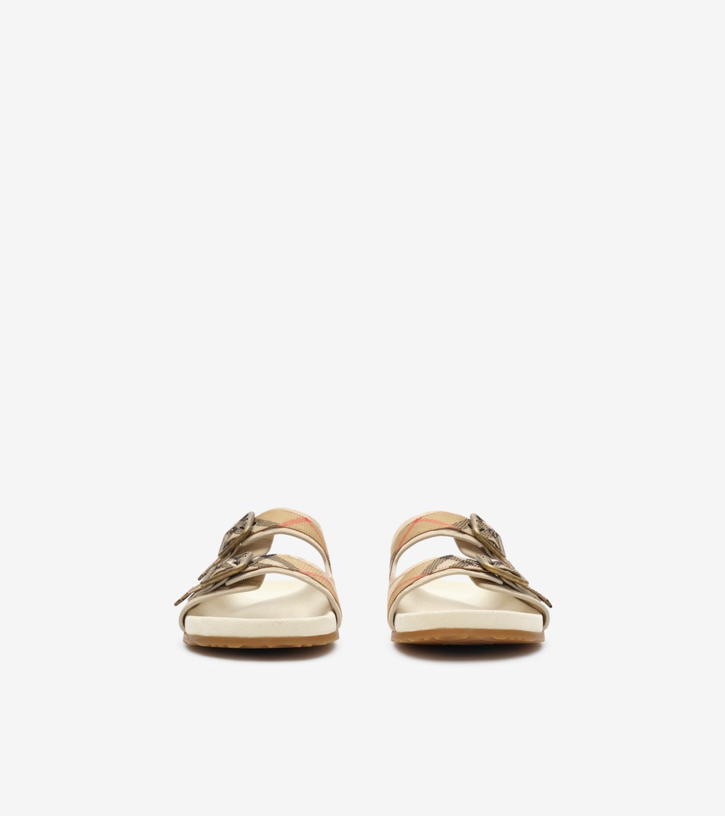 Check Suede Urchin Sandals in Bake beige