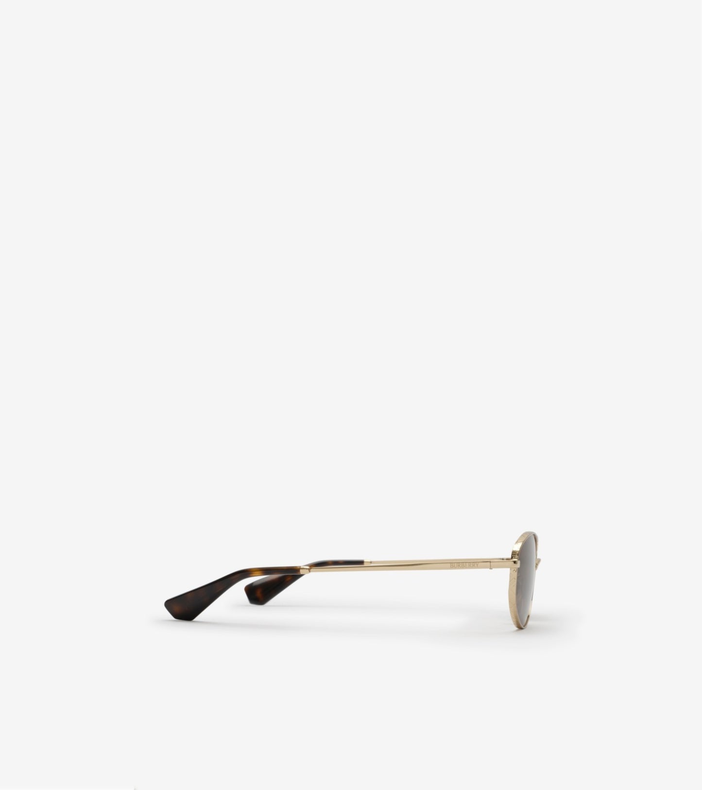 Metal Check Oval Sunglasses in Light gold