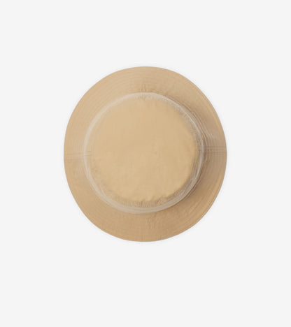 Reversible Gabardine Bucket Hat in Flax beige/sand beige