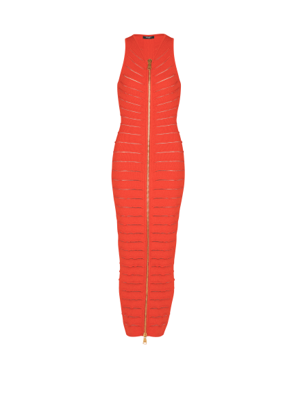 Long sleeveless dress in knit