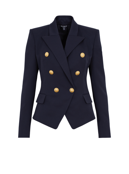 Fitted wool 6-buttons jacket