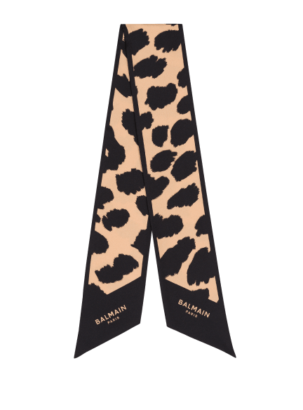 Leopard print silk bandana