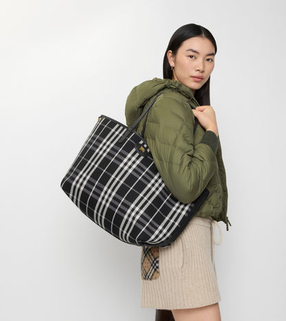 Medium Reversible Bloomsbury Tote in Black/calico beige