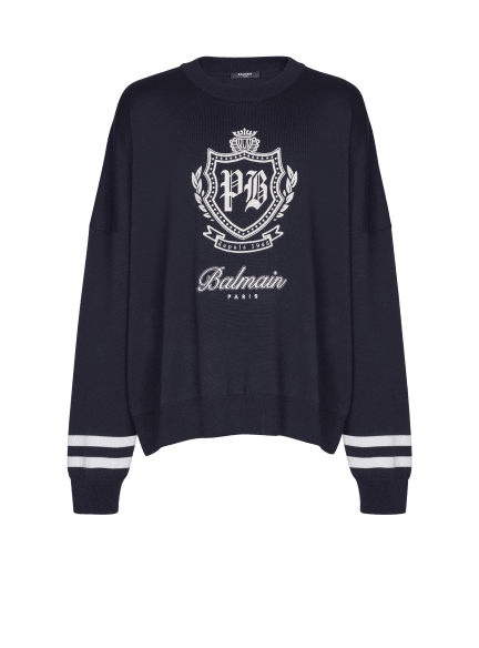 College Emblem knit jumper