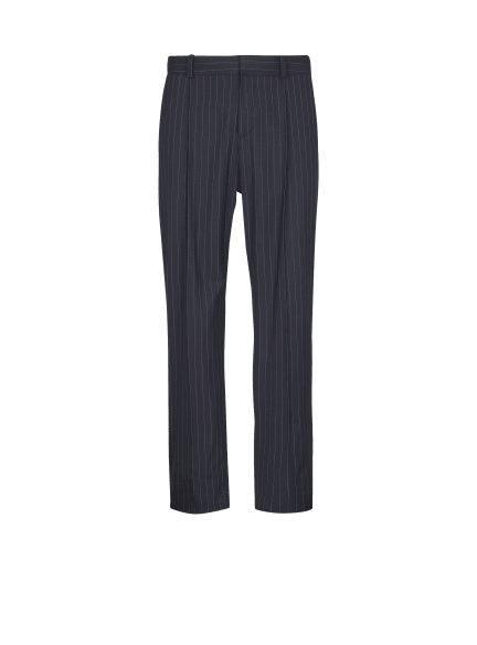 Straight-leg trousers in pinstripe wool
