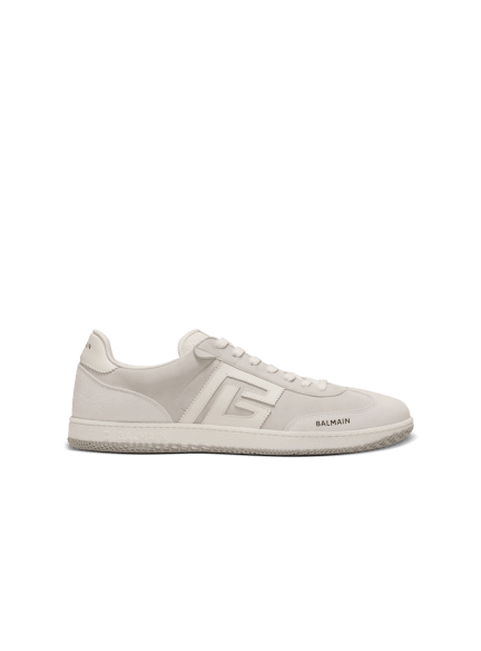 Balmain Swan suede and smooth leather trainers