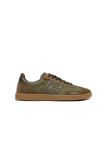 Leather and canvas Balmain Swan trainers