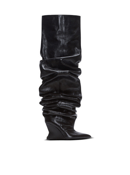 Wedge thigh-high boots