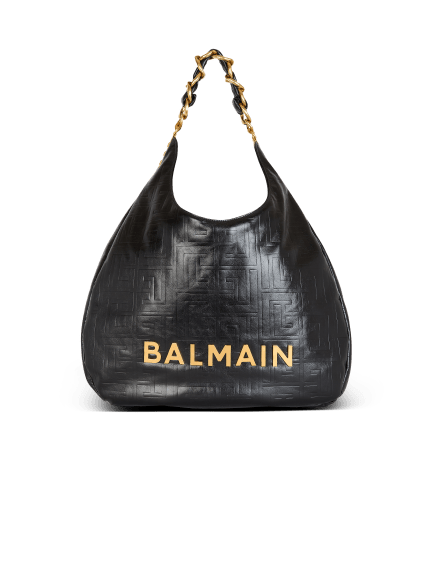 1945 Soft Hobo crinkled leather tote bag with monogram