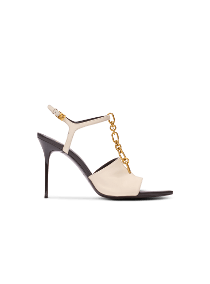 Sync leather sandals with heel