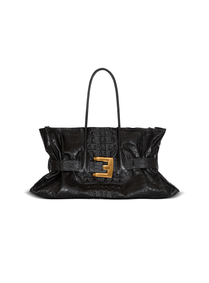 XL Anthem bag in embossed crocodile-print calfskin