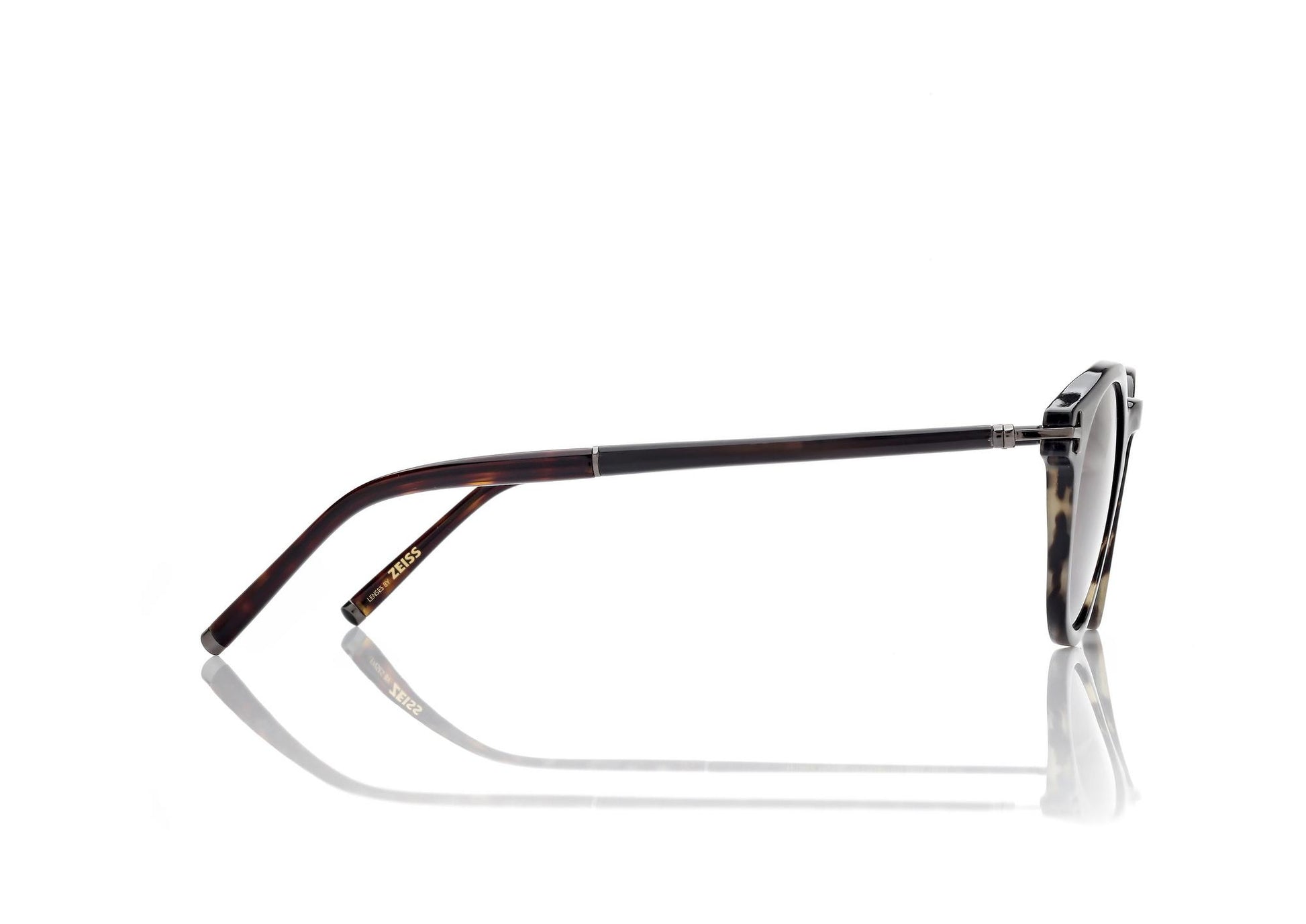 Round Horn And Titanium Sunglasses
