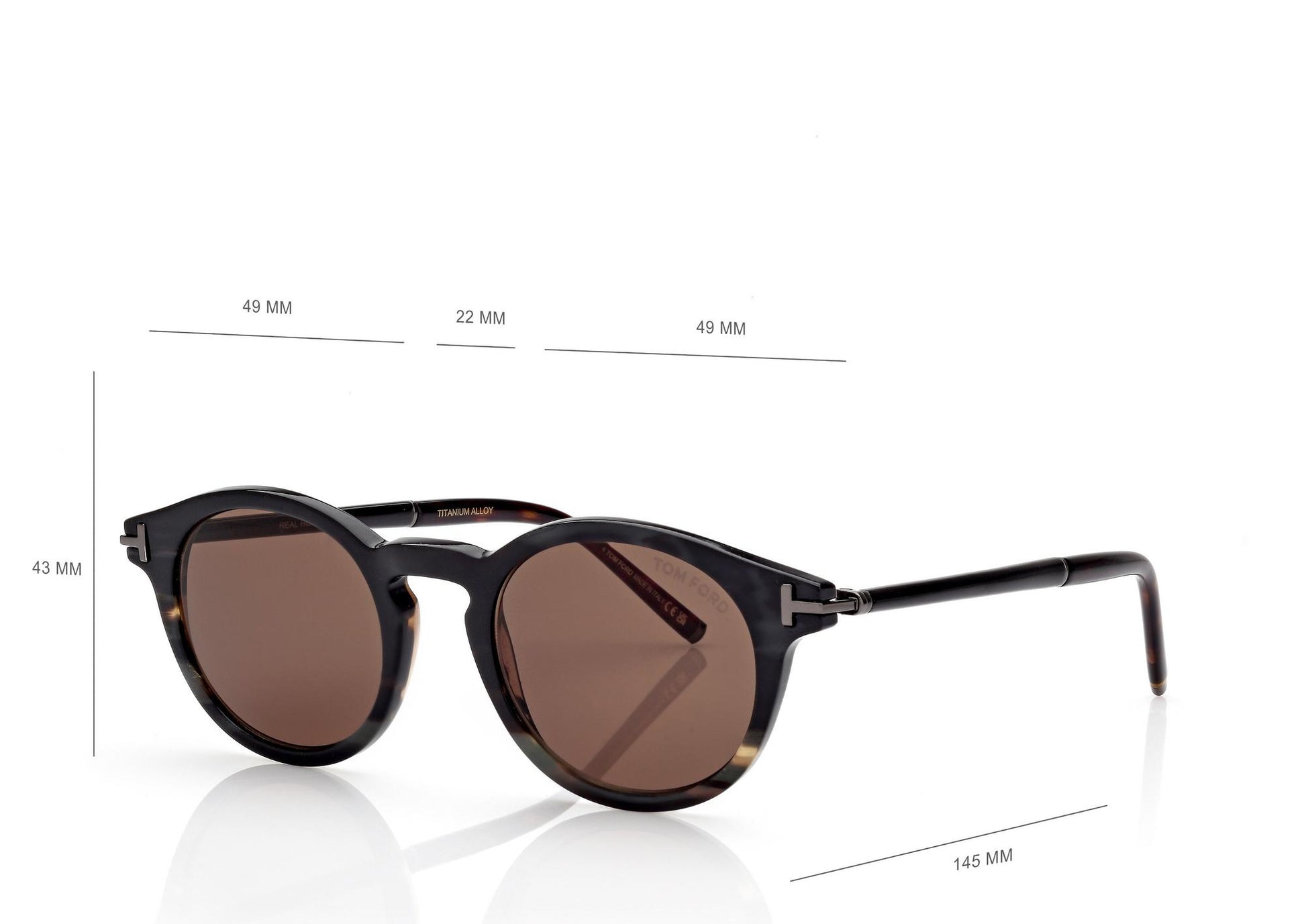 Round Horn And Titanium Sunglasses
