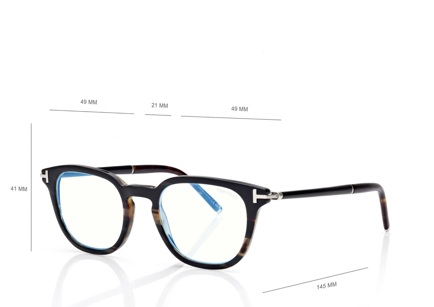 Horn Square Blue Block Opticals