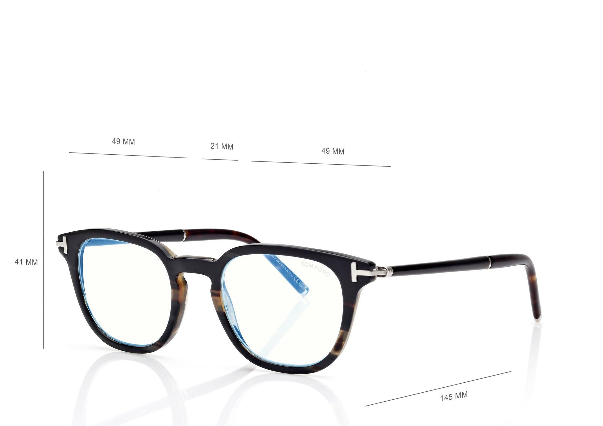 Horn Square Blue Block Opticals