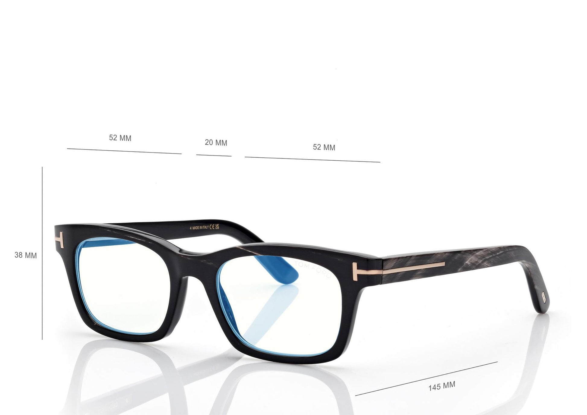 Square Horn Blue Block Opticals