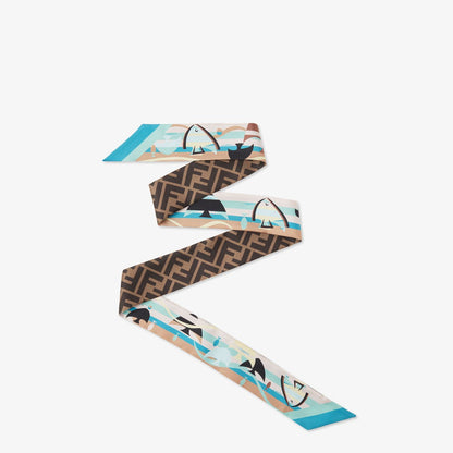 Wrappy Light blue printed silk scarf