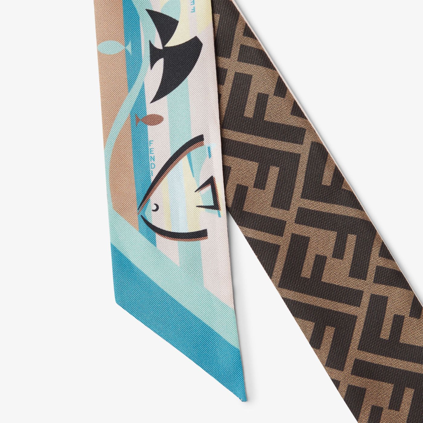 Wrappy Light blue printed silk scarf