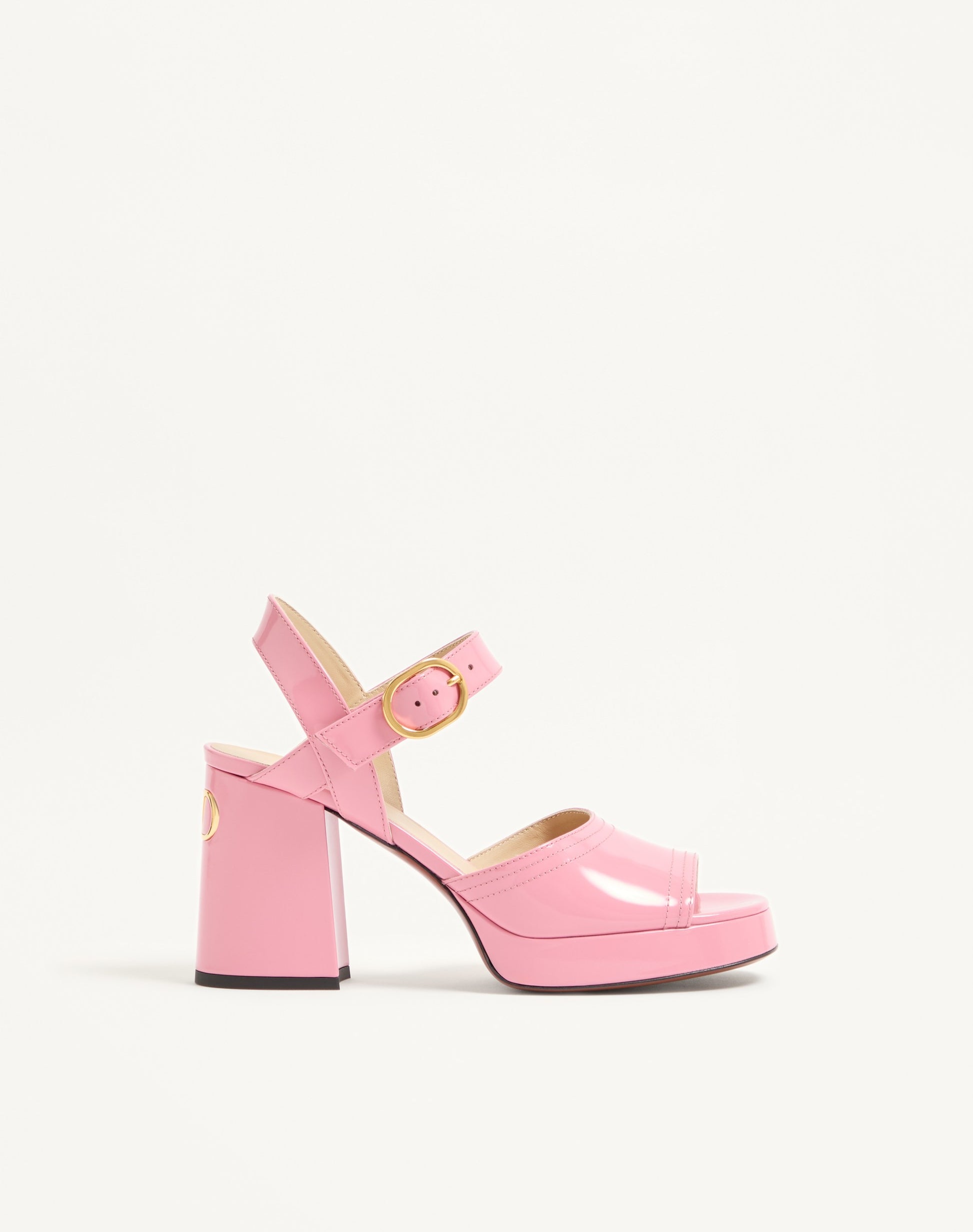 Fawcette Platform Sandal In Polished Calfskin 100mm