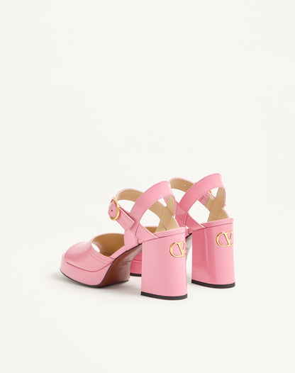 Fawcette Platform Sandal In Polished Calfskin 100mm