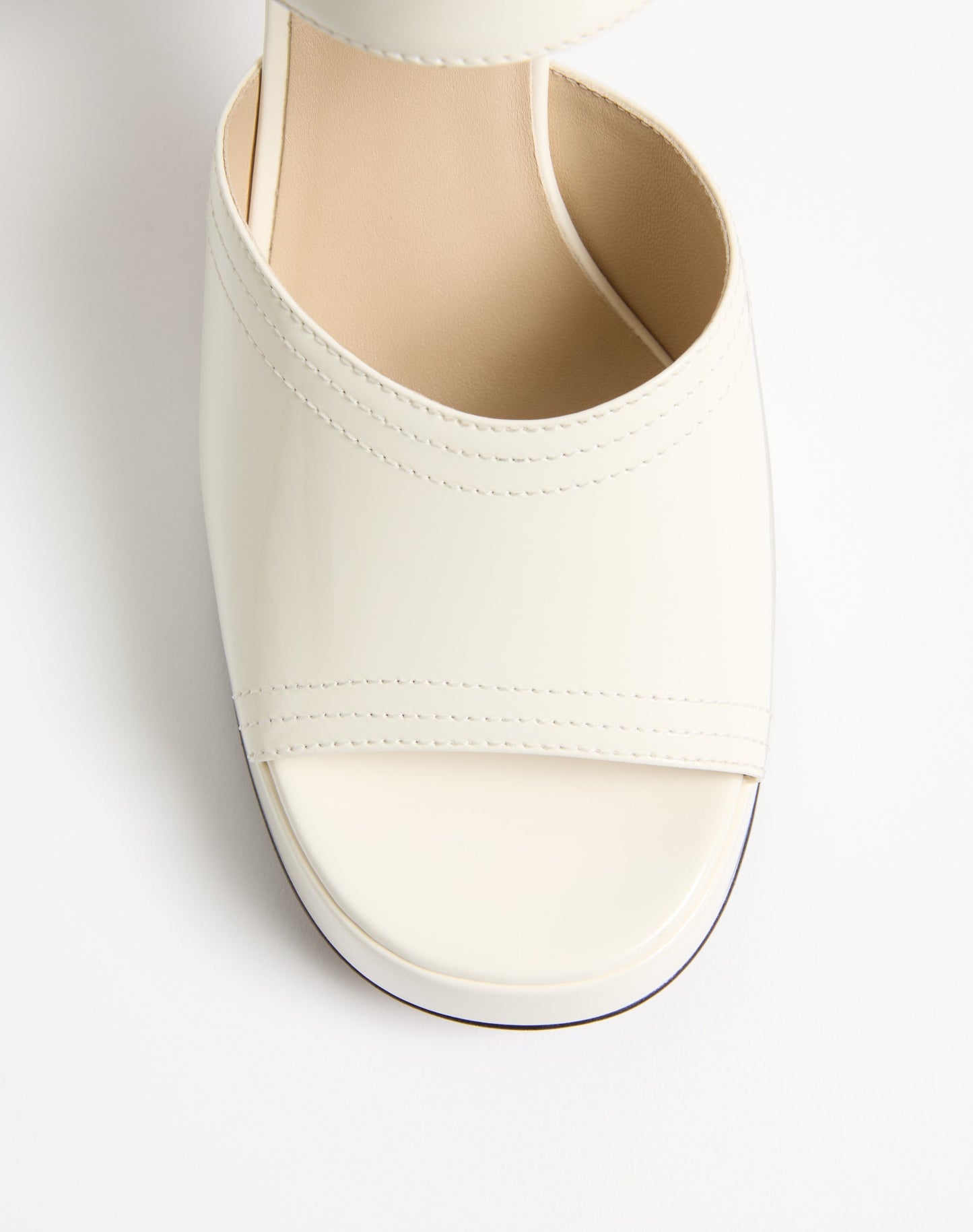Fawcette Platform Sandal In Polished Calfskin 100mm