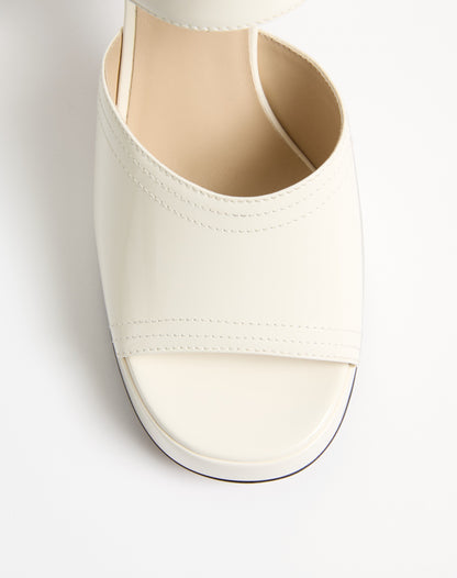 Fawcette Platform Sandal In Polished Calfskin 100mm
